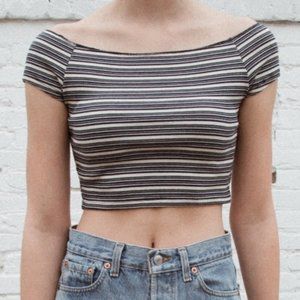 Brandy Melville stripped off-the-shoulder crop top